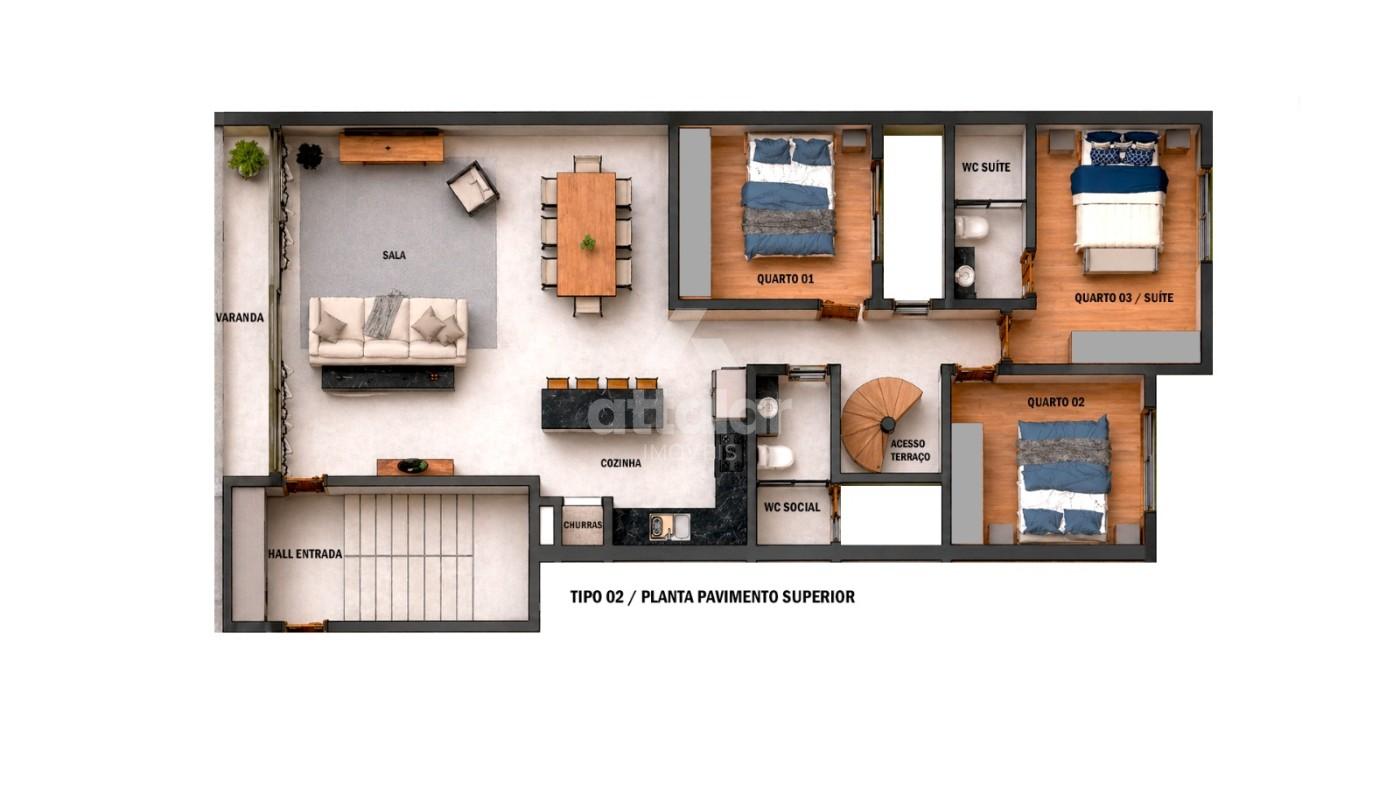 Planta do apartamento superior